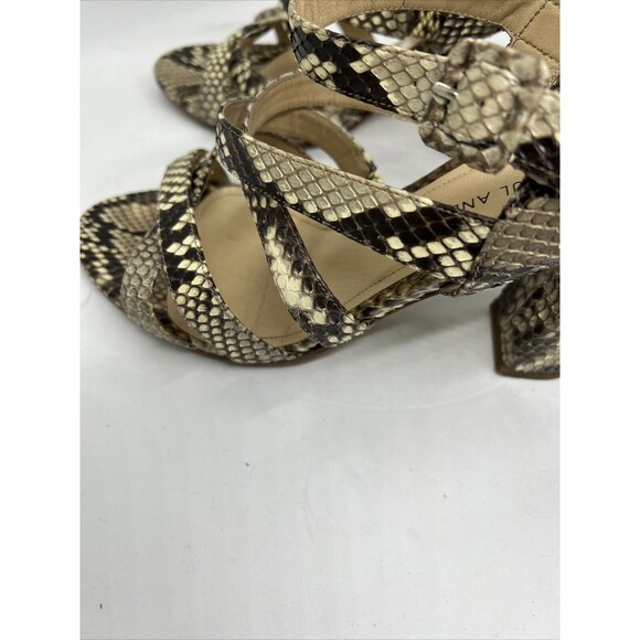 PAUL ANDREW Snakeskin Slingback Block Heel Strapped Heels 41 Handmade Italy 9.5 - Picture 12 of 16